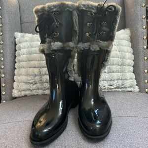 Stuart Weizmann faux-fur trimmed‎ rain,winter boots